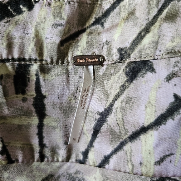 Free People Normani Bias tie dye 90's boho midi maxi satin skirt Size 10 - Picture 11 of 12